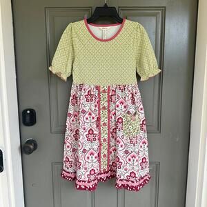 Matilda Jane Heart to Heart Daydream Floral Medallion Print Maggie Dress 12‎